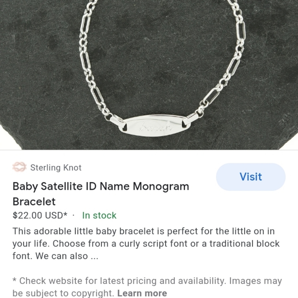 Baby Name monogram bracelet